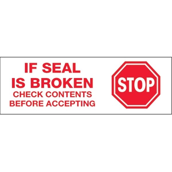 Perfectpitch 2 in. x 55 yards - Stop If Seal Is Broken Pre-Printed Carton Sealing Tape PE3359030 - main